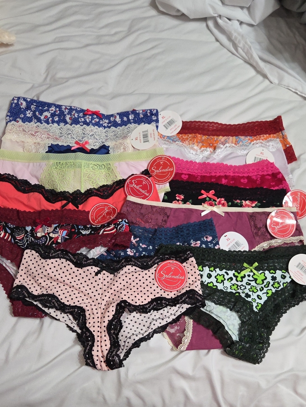 Assorted Women's Lace-Trim Splendies Panties - 13 Pairs